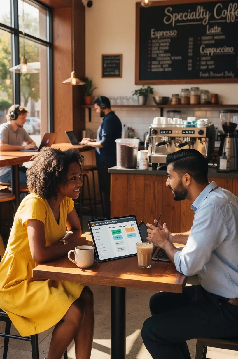 Workflow automation in small businesses illustration.